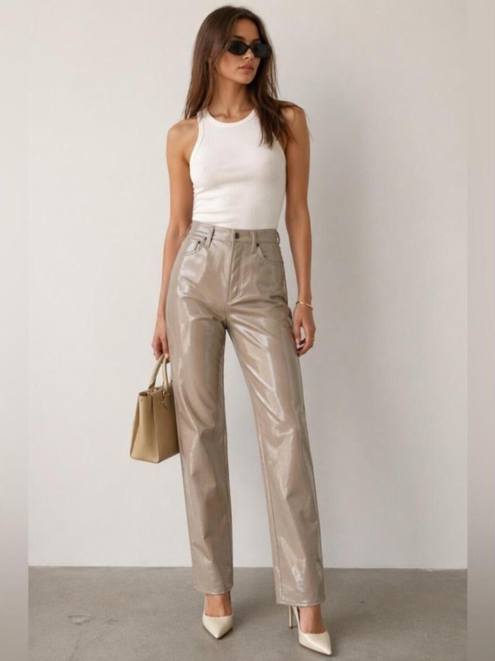 NWOT Agolde 90s Pinch Waist Leather Pants Size 28